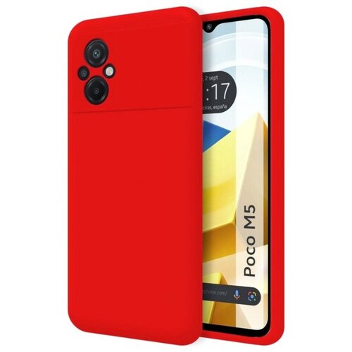 накладка силиконовая silicone cover для xiaomi poco f4 5g сиреневая Накладка силиконовая Silicone Cover для Poco M5 красная