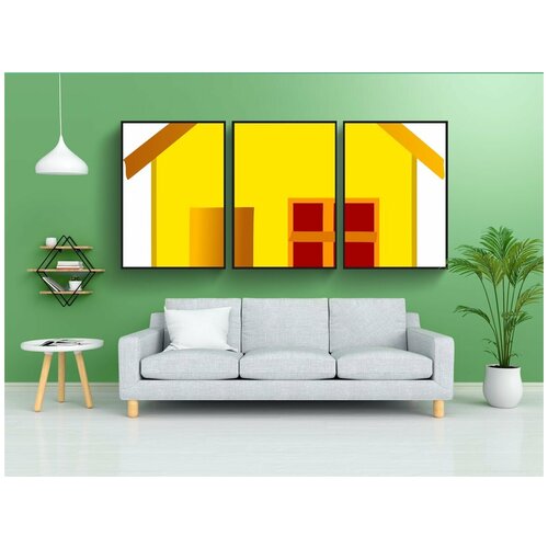 фото Набор модулных постеров для интерьера "дом, корпус, резиденция" 60x90 см. в тубусе, без рамки lotsprints