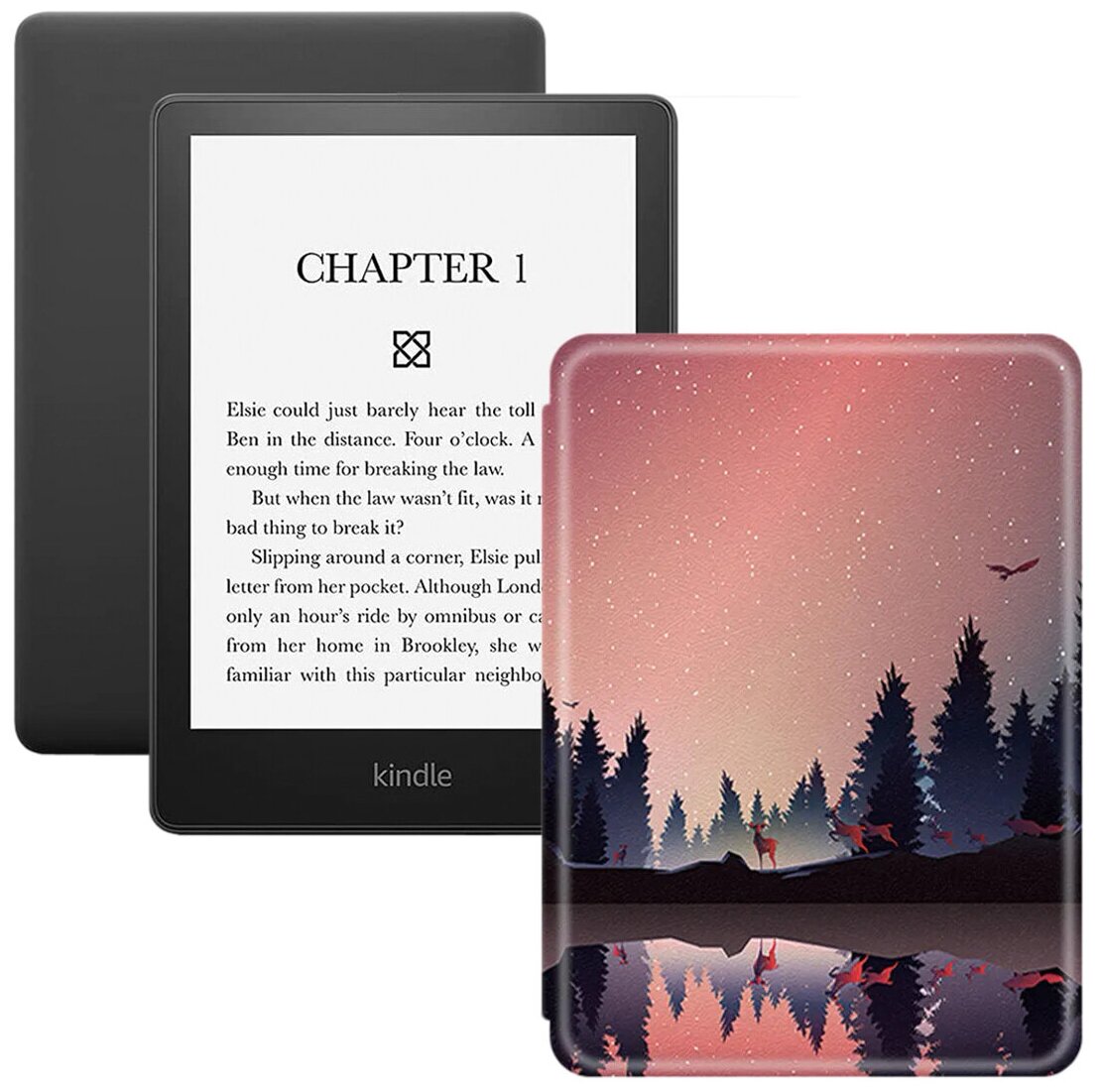 Электронная книга Amazon Kindle PaperWhite 2021 16 Gb black Ad-Supported с обложкой ReaderONE