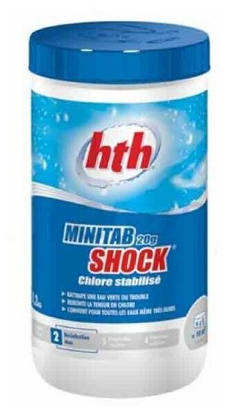 Быстрый стабилизированный хлор в таблетках hth MINITAB SHOCK 20гр. 1,2 кг