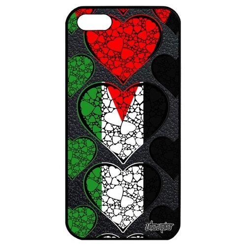 фото Защитный чехол на смартфон // apple iphone 5 5s se (2016) // "флаг палестины с сердцем" стиль государственный, utaupia, цветной
