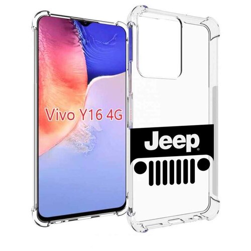 Чехол MyPads jeep-джип-3 мужской для Vivo Y16 4G/ Vivo Y02S задняя-панель-накладка-бампер