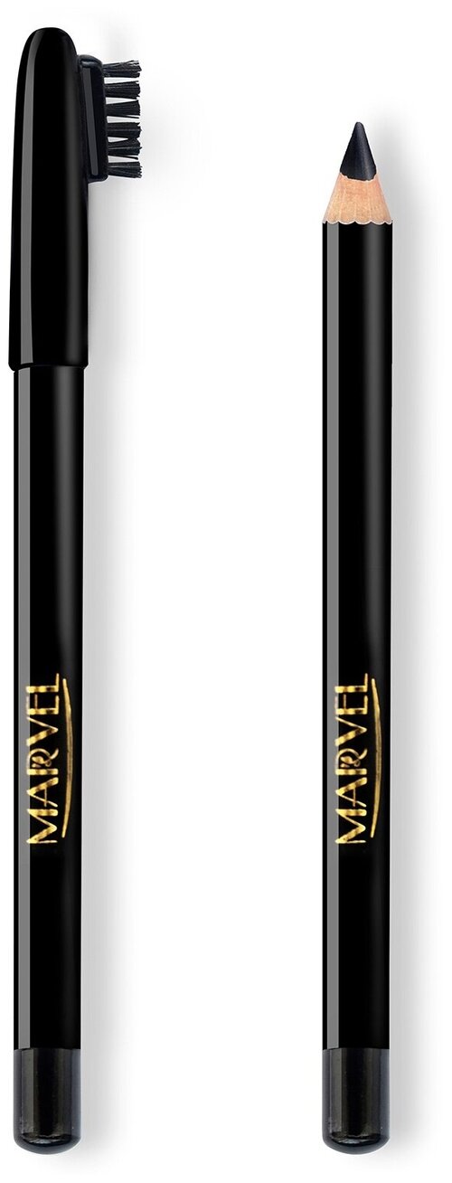 Marvel Cosmetics Карандаш для бровей с расческой, Black - тон Е01