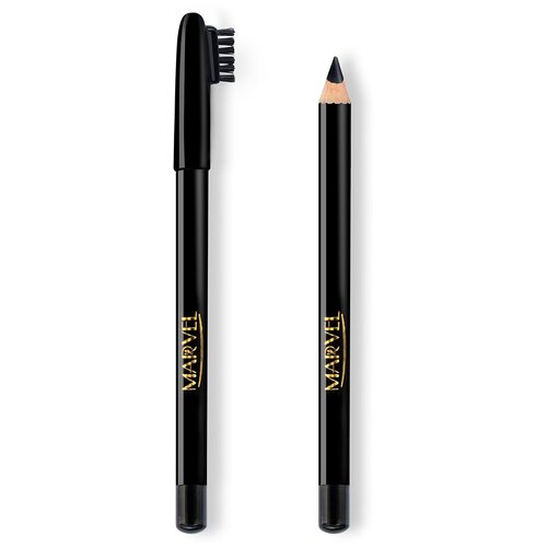 Marvel Cosmetics Карандаш для бровей с расческой, Black - тон Е01