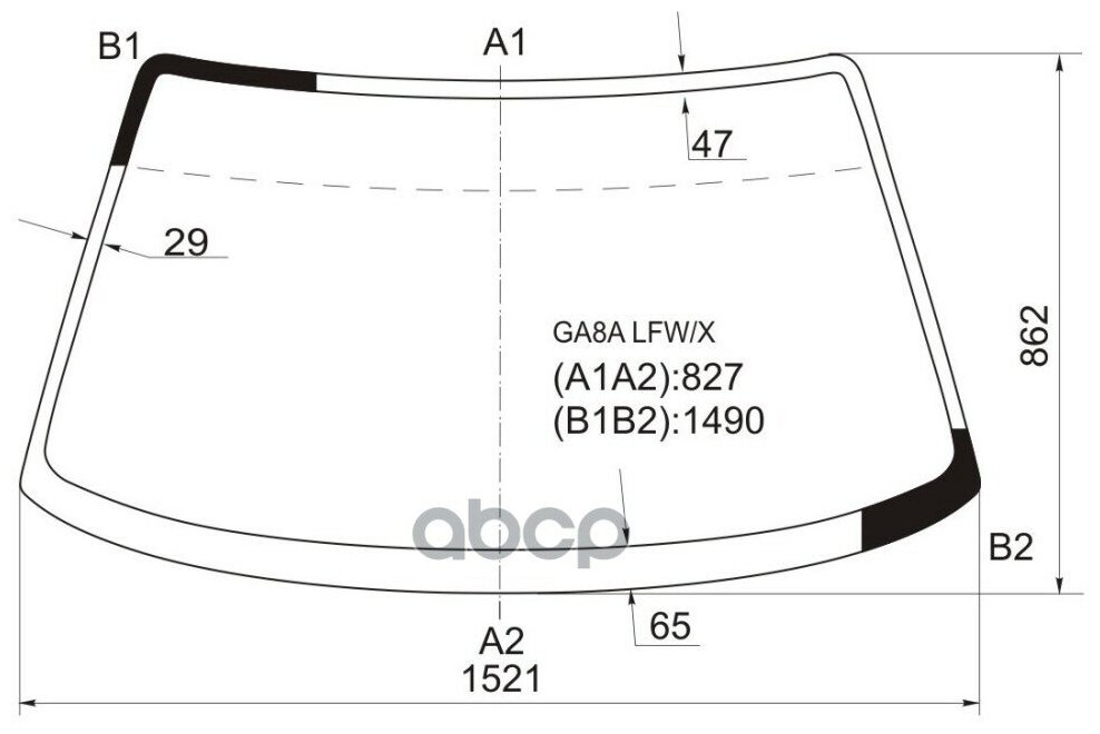 Стекло Лобовое Mazda 626 5d Hbk 91-97 XYG арт. GA8A LFW/X