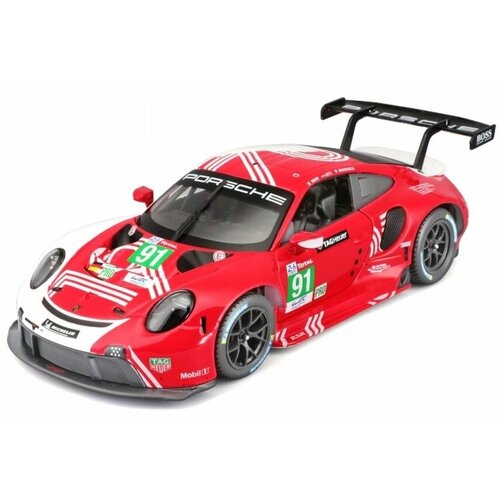 Машинка 18-28016 1:24 Racing (wb)-Porsche 911 Rsr LM 2020 машинка bburago металлическая коллекционная 1 24 porsche 911 rsr lm 2020 18 28016