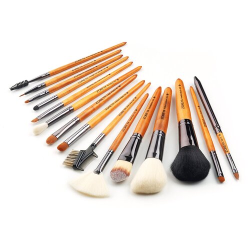 фото "zoreya набор кистей для макияжа в футляре zp15wn, 15 штук " zoreya cosmetics