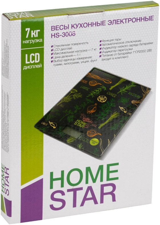 Весы кухонные электронные Homestar HS-3008, до 7 кг, приправы - фотография № 7