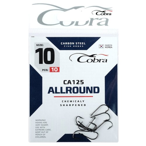 kryuchki cobra struger ser ca125 razmer 012 10 sht COBRA Крючки Cobra ALLROUND CA125-10, 10 шт.