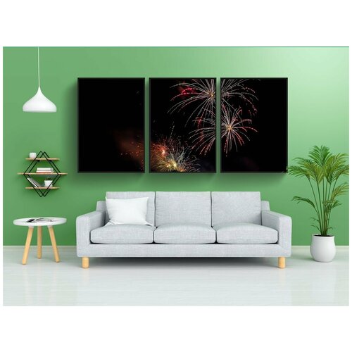 фото Набор модулных постеров для интерьера "pyrogames, пиро, ракеты" 60x90 см. в тубусе, без рамки lotsprints