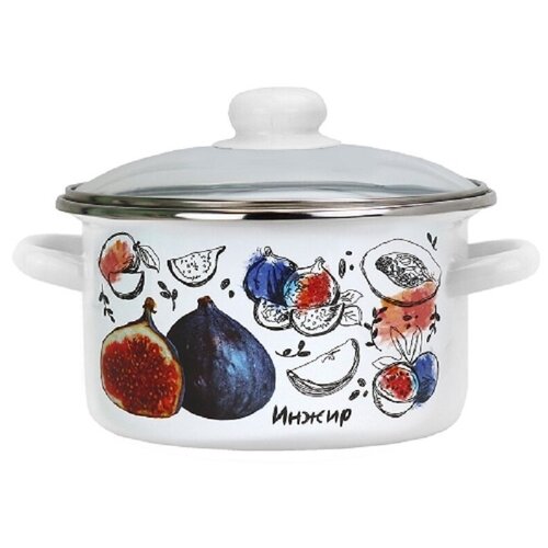 Кастрюля Инжир, эмалированная, 18.5х17х25см, 3л