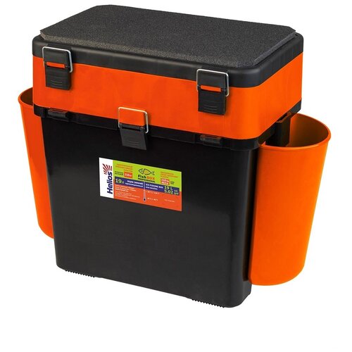 ящик для зимней рыбалки fishbox helios с навесными карманами 19 л зеленый Ящик HELIOS FishBox двухсекционный,19 л