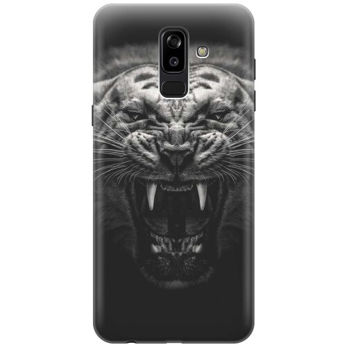 фото Gosso ультратонкий силиконовый чехол-накладка для samsung galaxy j8 (2018) с принтом "оскал тигра"