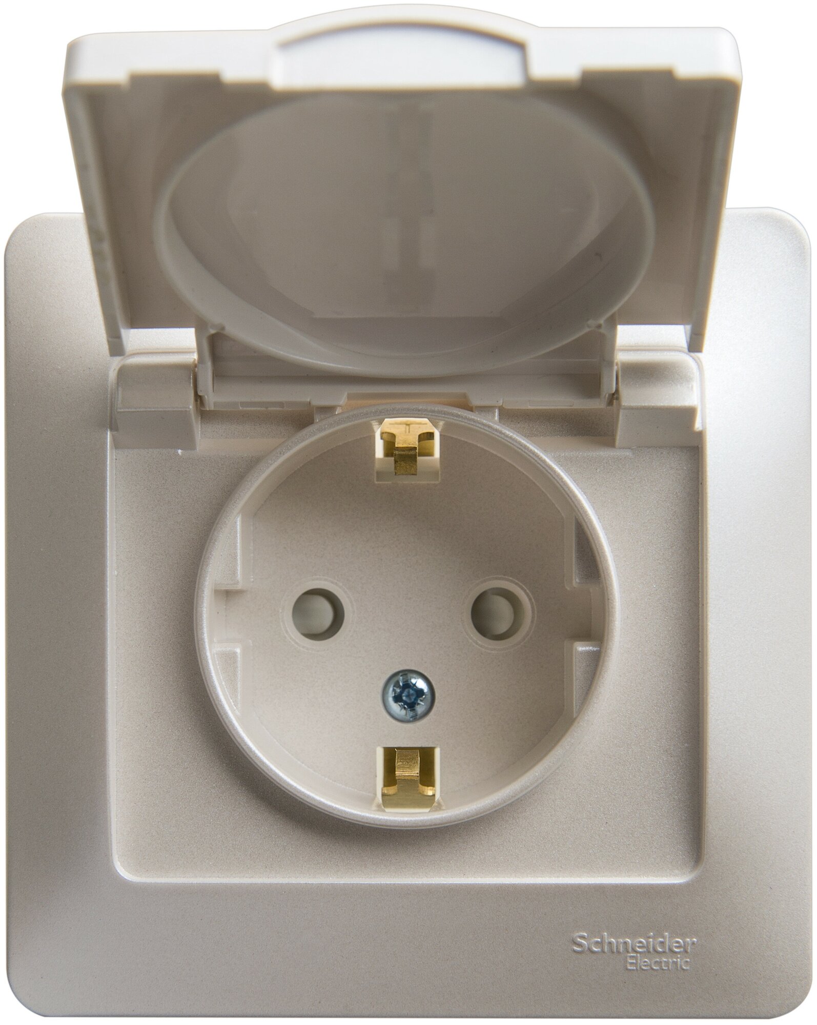 Glossa GSL000646 Розетка с заземляющим контактом (16 А, в сборе, скрытая установка, шторки, крышка, перламутр) Schneider Electric - фото №4