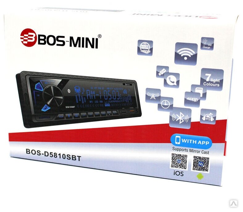 Автомагнитола 1 Din BOS-MINI BOS-D5810SBT