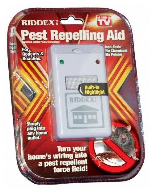 Отпугиватель грызунов и насекомых электромагнитный Riddex Pest Repeller Aid (Белый) - фотография № 5