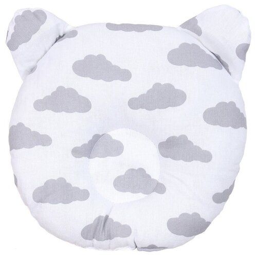 фото Подушка amarobaby first pillow 22 см облака серый