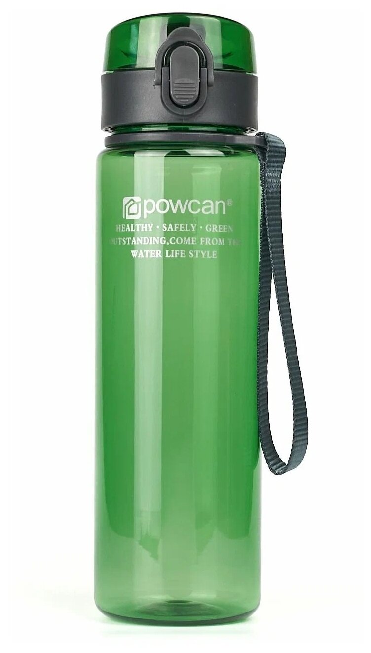 Бутылка для воды POWCAN - темно-зеленая 560 мл. глянцевая