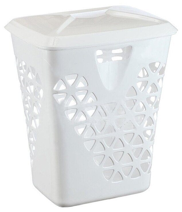 фото Корзина для белья венеция 60л (белый) (М2606) (IDEA)
