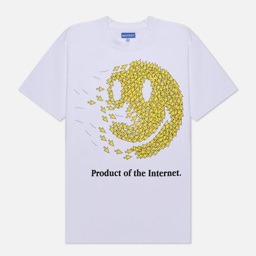 Мужская футболка MARKET Smiley Product Of The Internet белый, Размер S