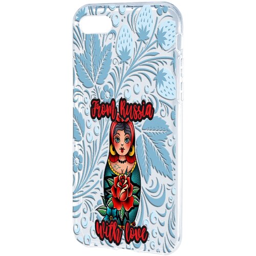 Силиконовый чехол Mcover для Apple iPhone 7 с рисунком Matreshka from Russia силиконовый чехол mcover для apple iphone xs max с рисунком matreshka from russia