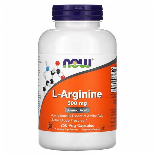 now arginine 500 Now L-Arginine 500 mg 250 капс.