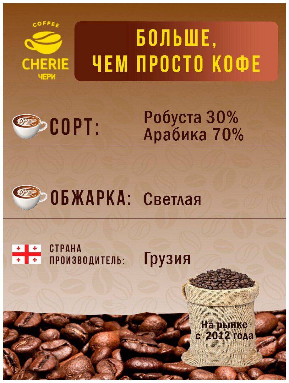 Натуральный Кофе в зернах чери BLOND 1 кг, Робуста/Арабика - фотография № 3