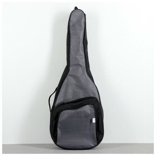 фото Чехол гитарный классический неутепленный, серый, c 2 ремнями, объемные карманы yandex market