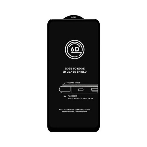Защитное стекло для Xiaomi Note 9S/9 PRO/K30 Black 6D