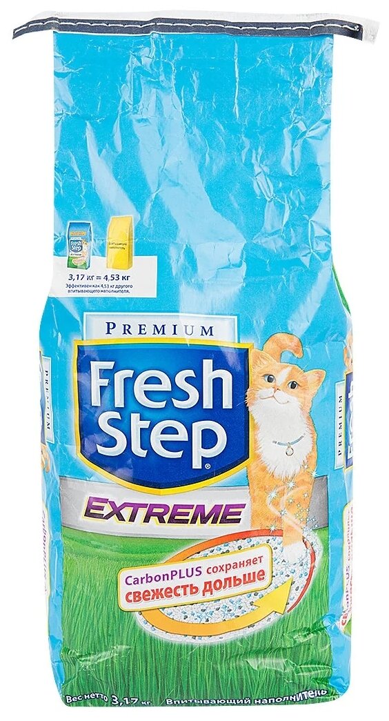 Наполнитель впитывающий для кошачьего туалета Fresh Step, тройной контроль запахов (6л/3,17кг) - фотография № 3