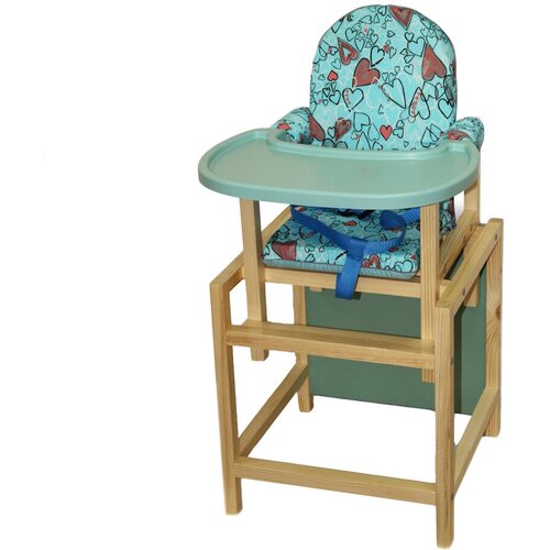 Стульчик для кормления трансформер Сенс-М СТД-07, комплект стол со стулом, бирюза
