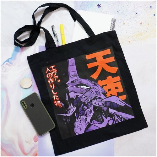 фото Сумка-шоппер аниме "евангелион" хлопковая пешта