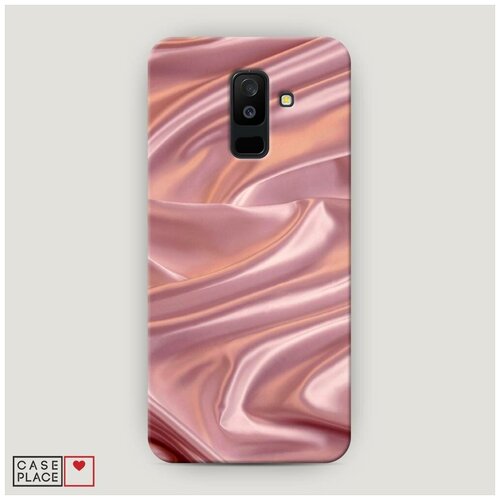 фото Чехол пластиковый samsung galaxy a6 plus текстура розовый шелк case place