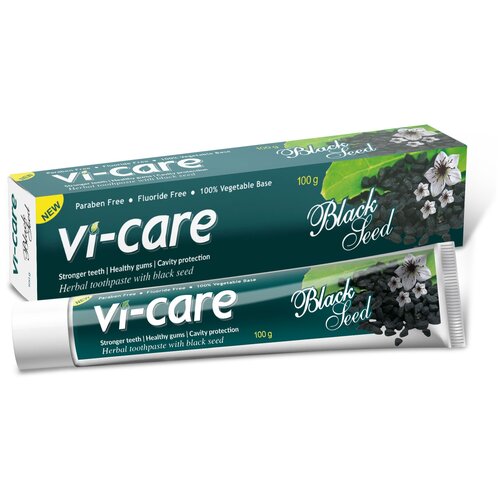 Комплексная зубная паста VI-CARE WITH BLACK SEED на основе трав с черным тмином, крепкие зубы и здоровые десна, 100 г