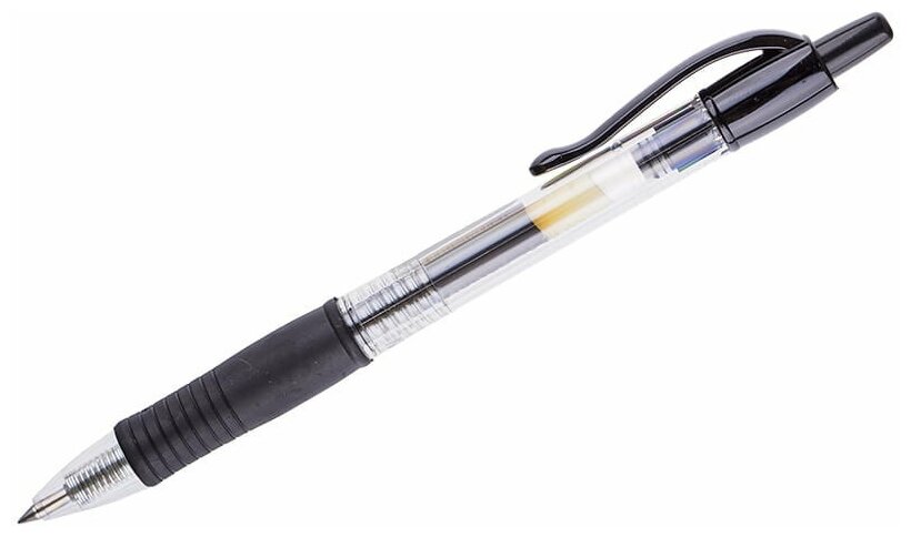 Ручка гелевая автоматическая Pilot "G-2" черная, 0,5мм, грип