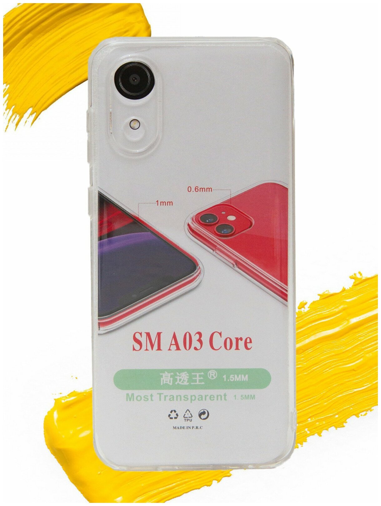 Чехол для Samsung Galaxy A03 core / чехол на самсунг а03 коре прозрачный