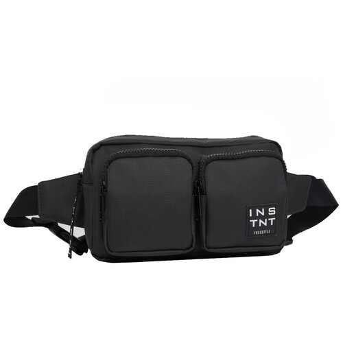 фото Поясная сумка мужская zolla, текстиль, чёрный