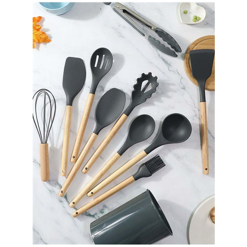 Набор кухонных принадлежностей 12 предметов набор силиконовых лопаток для кухни набор для кухни бежевый