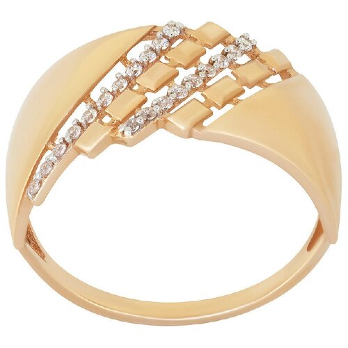 Кольцо ПРИЗМА, красное золото, 585 проба, размер 18, красный, золотой