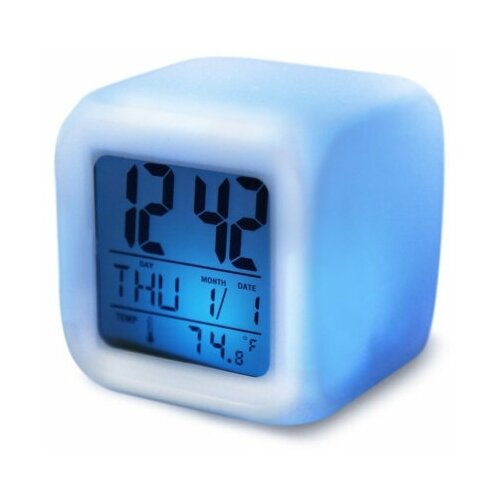 Светящиеся часы 3 в 1часы будильник календарь термометр ночник будильник-кубик электронный светящийся 7 цветов 59000₽