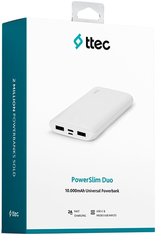 Портативный аккумулятор ttec PowerSlim Duo 10000 mAh