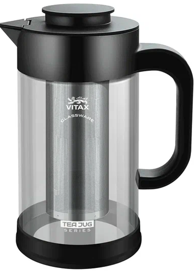 Чайник заварочный 1,3 л Vitax Teajug 3-в-1 чёрный - фото №1