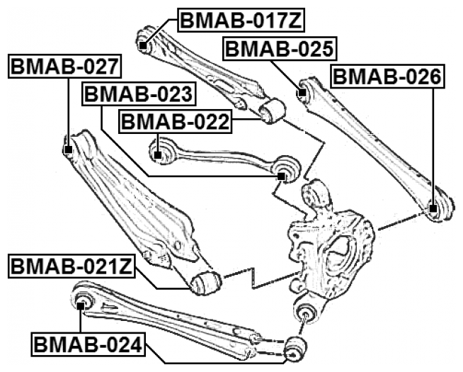 Сайлентблок задней тяги Febest BMAB-025