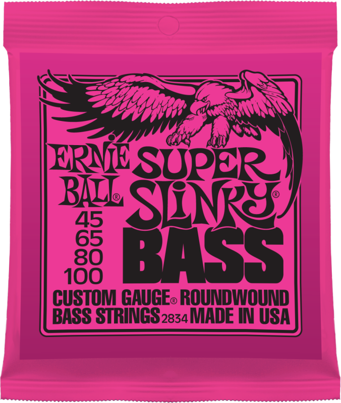 Ernie Ball 2834 струны для бас-гитары Nickel Wound Bass Super Slinky (45-65-80-100)