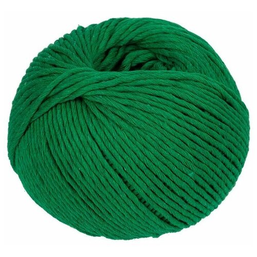 Шпагат хлопковый для рукоделия (вязания, макраме) и декора цветной зеленый 1 мм, 100 м, 100% хлопок, 1 клубок шнур