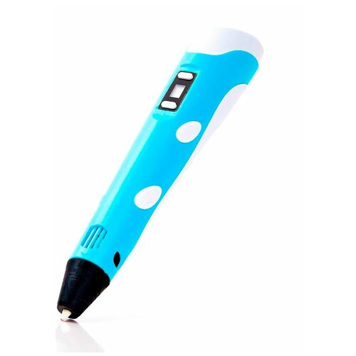 фото 3d ручка 3dpen-2, голубая, с набором пластика