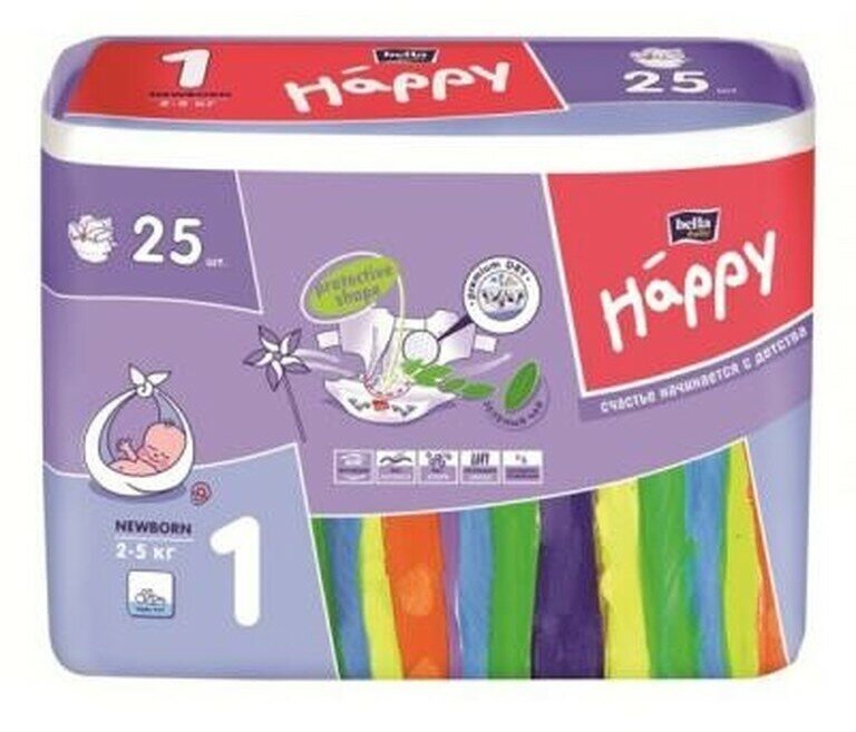 Подгузники Bella Baby Happy Newborn (2-5 кг) 25 шт