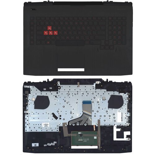 Клавиатура keyboard для ноутбука HP Omen 17-AN топкейс красный шрифт 74x50 11473₽