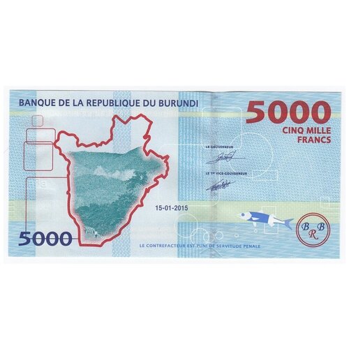 Бурунди 5000 франков 15.1.2015 г. бурунди 5000 франков 2008 г порт бужумбура на озере танганьика unc мал