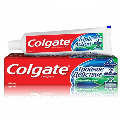 Colgate-Palmolive Зубная паста Colgate Тройное действие Натуральная мята 100 мл colgate зубная паста тройное действие 100 мл